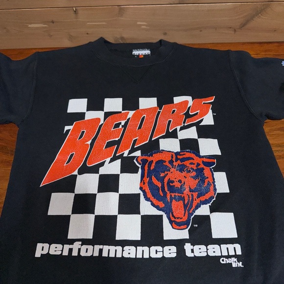 VTG 90’s Chicago Bears Signal Sports Chalk Line Racing USA Made NFL Sweatshirt S - Picture 11 of 11